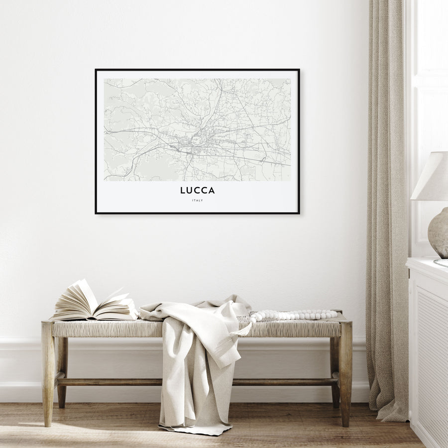 Lucca Map Landscape Poster