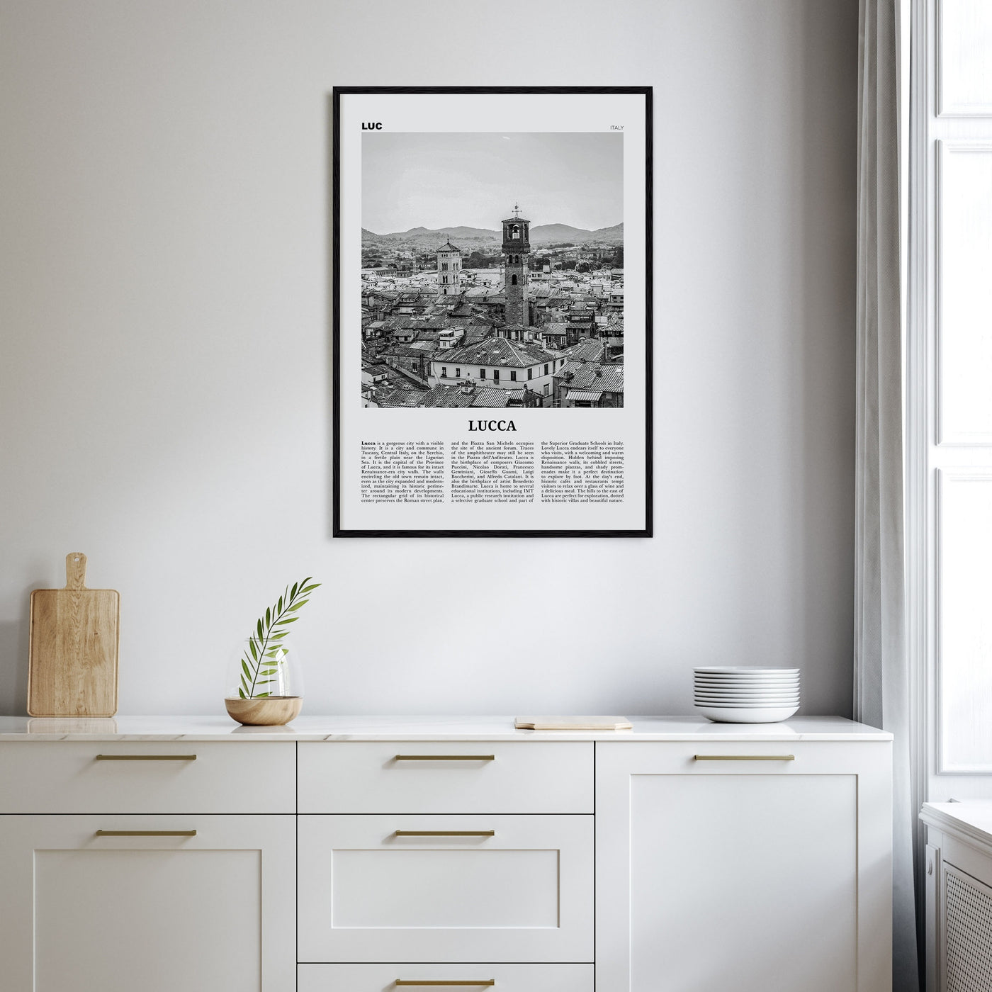 Lucca Travel B&W Poster