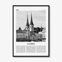 Lucerne Print Black and White, Lucerne Wall Art, Lucerne Poster, Lucerne Photo, Lucerne Wall Décor, Switzerland, Luzern, Swiss