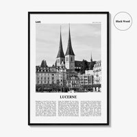 Lucerne Print Black and White, Lucerne Wall Art, Lucerne Poster, Lucerne Photo, Lucerne Wall Décor, Switzerland, Luzern, Swiss