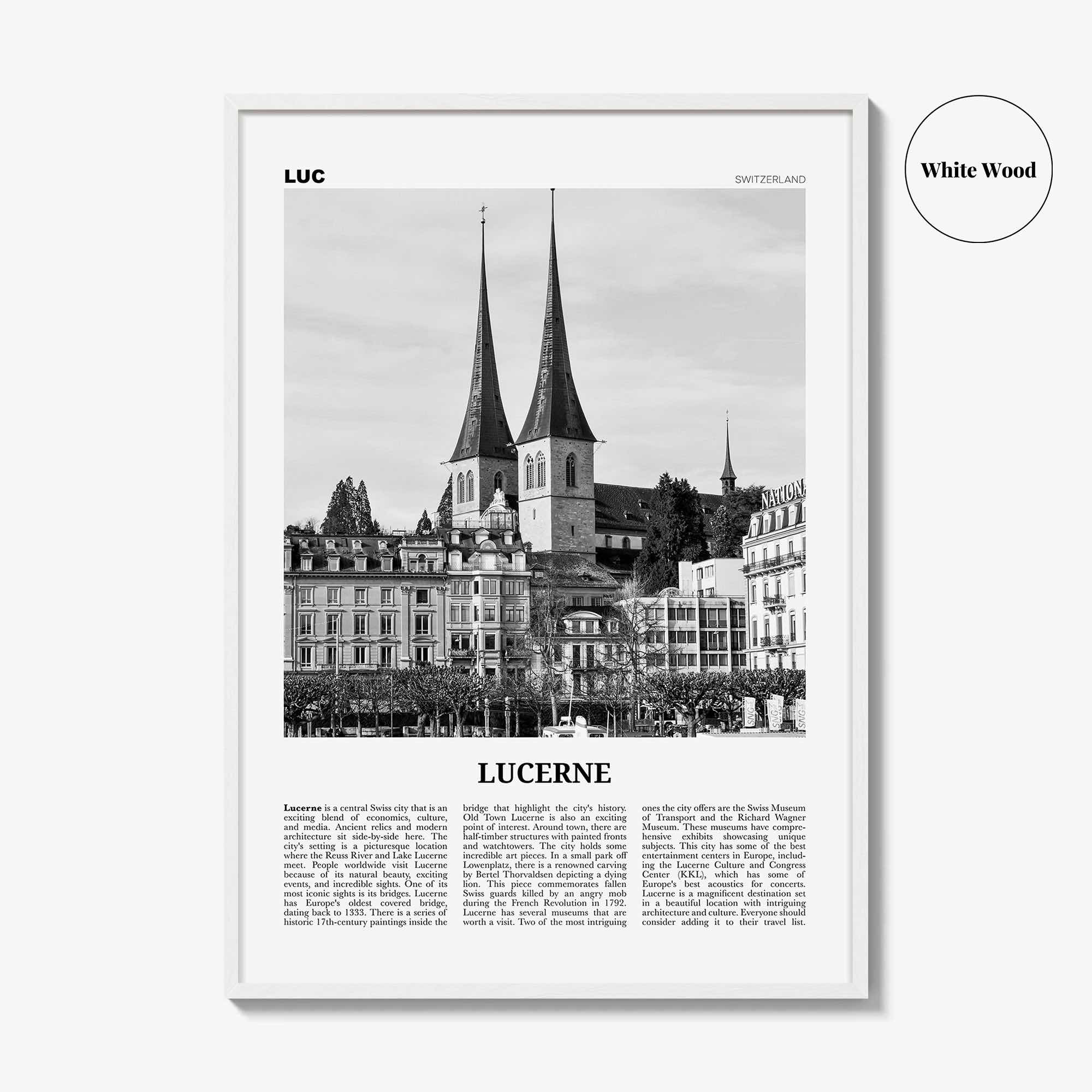 Lucerne Print Black and White, Lucerne Wall Art, Lucerne Poster, Lucerne Photo, Lucerne Wall Décor, Switzerland, Luzern, Swiss