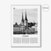 Lucerne Print Black and White, Lucerne Wall Art, Lucerne Poster, Lucerne Photo, Lucerne Wall Décor, Switzerland, Luzern, Swiss