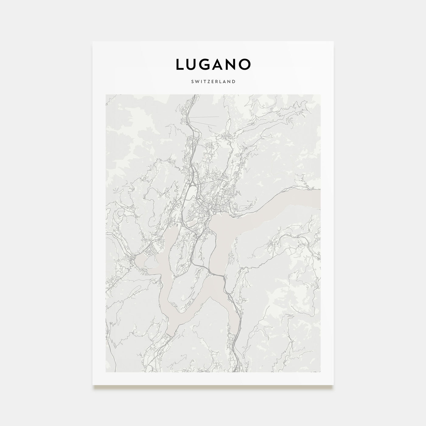 Lugano Map Portrait Poster