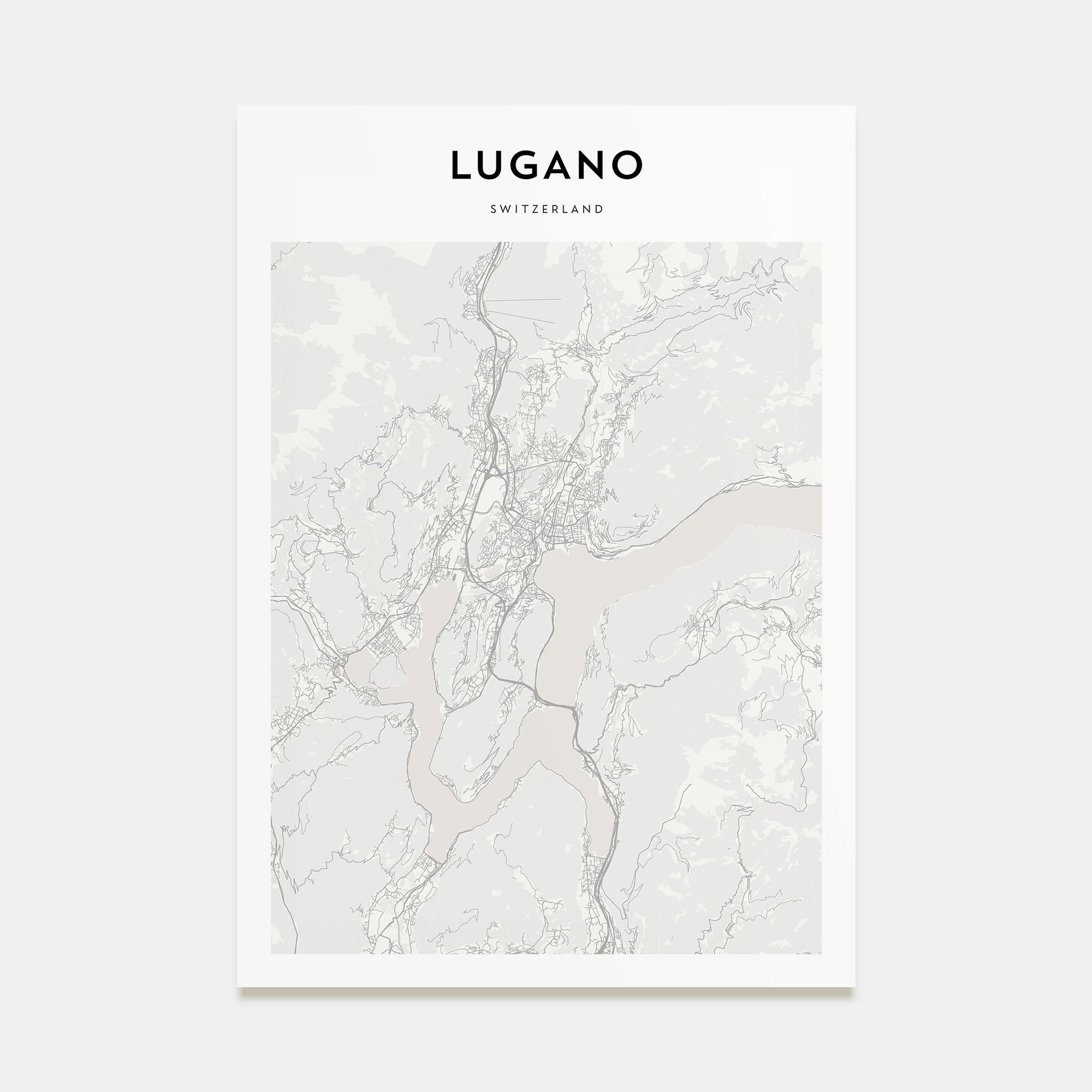 Lugano Map Portrait Poster