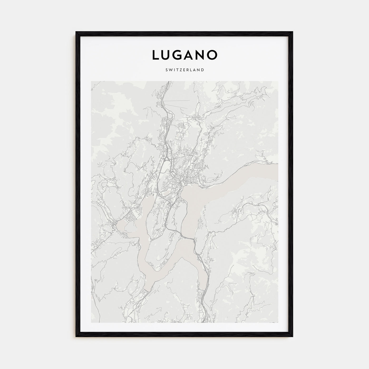 Lugano Map Portrait Poster