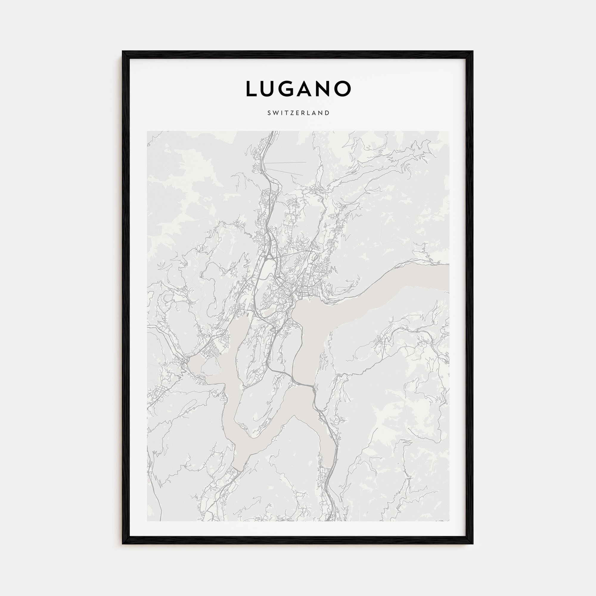 Lugano Map Portrait Poster