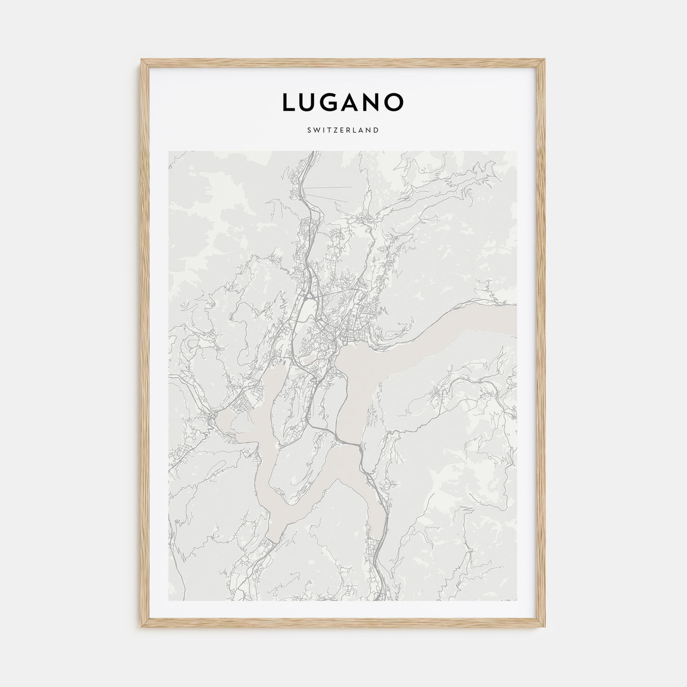 Lugano Map Portrait Poster