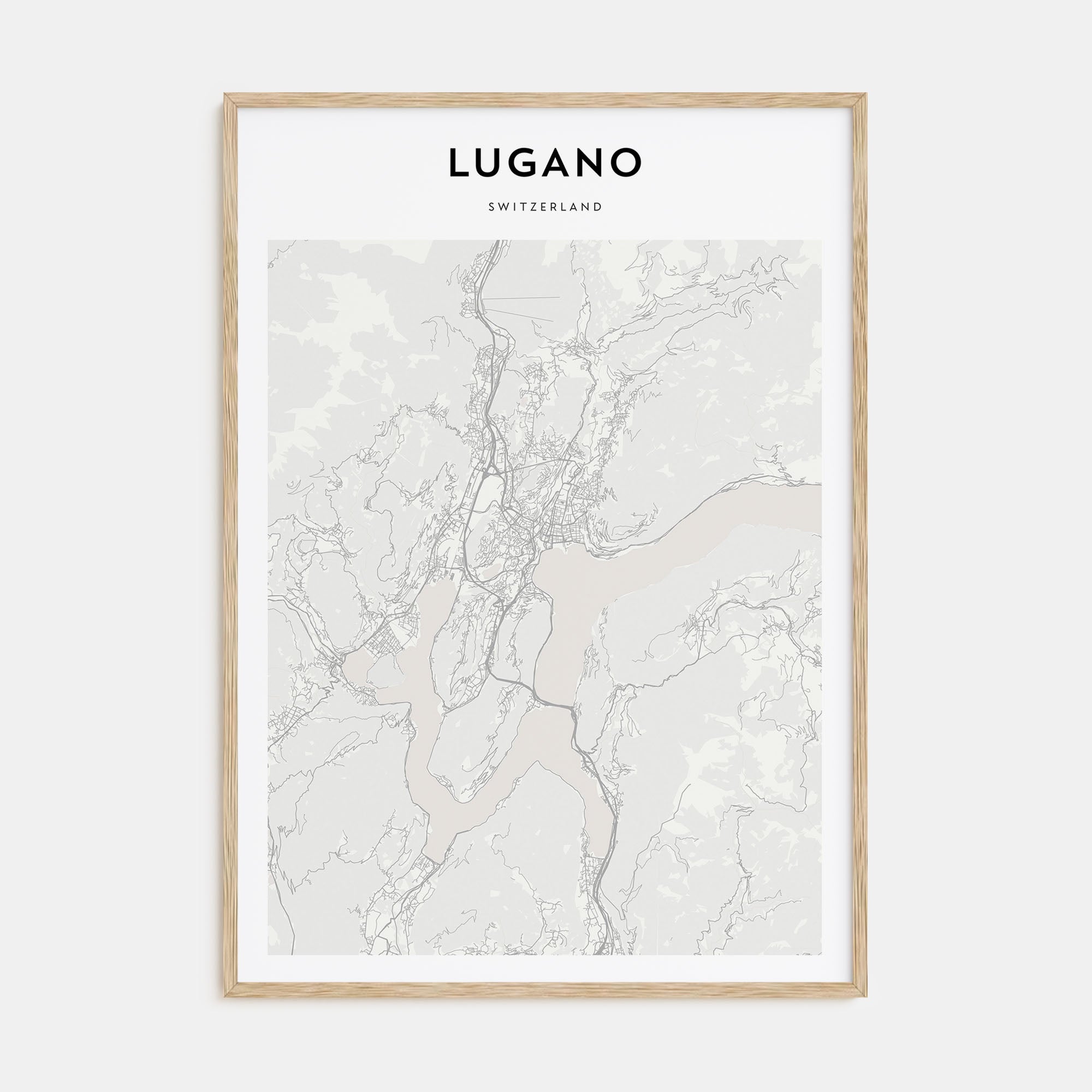 Lugano Map Portrait Poster