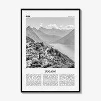Lugano Print Black and White, Lugano Wall Art, Lugano Poster, Lugano Photo, Lugano Wall Décor, Lugan, Ticino, Switzerland