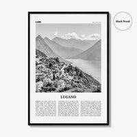 Lugano Print Black and White, Lugano Wall Art, Lugano Poster, Lugano Photo, Lugano Wall Décor, Lugan, Ticino, Switzerland