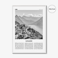 Lugano Print Black and White, Lugano Wall Art, Lugano Poster, Lugano Photo, Lugano Wall Décor, Lugan, Ticino, Switzerland