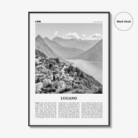 Lugano Print Black and White, Lugano Wall Art, Lugano Poster, Lugano Photo, Lugano Wall Décor, Lugan, Ticino, Switzerland