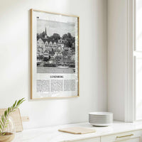 Lunenburg Print Black and White, Lunenburg Wall Art, Lunenburg Poster, Lunenburg Photo, Lunenburg Décor, Lunenburg Map, Nova Scotia, Canada