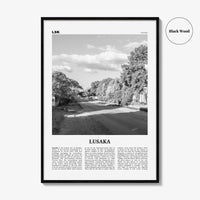Lusaka Print Black and White, Lusaka Wall Art, Lusaka Poster, Lusaka Photo, Lusaka Wall Décor, Mwalusaka, Zambia