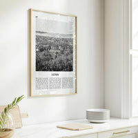 Luton Print Black and White, Luton Wall Art, Luton Poster, Luton Photo, Luton Wall Décor, Luton Map, England