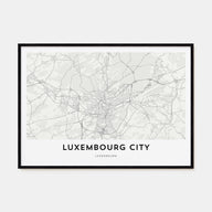 Luxembourg City Map Landscape Poster