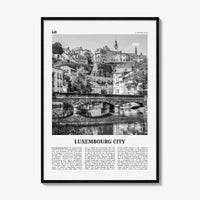 Luxembourg City Print Black and White, Luxembourg City Wall Art, Luxembourg City Poster, Luxembourg City Photo, Luxembourg City Wall Décor
