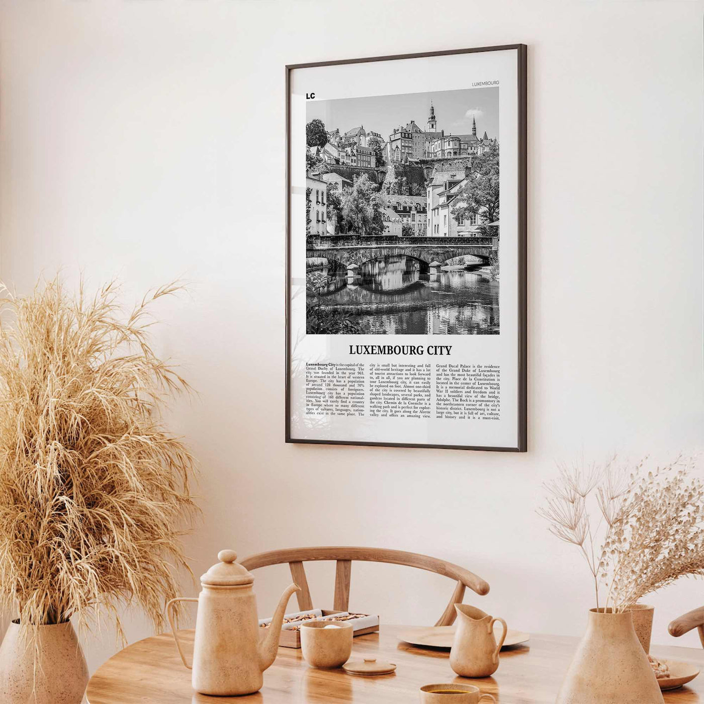 Luxembourg City Print Black and White, Luxembourg City Wall Art, Luxembourg City Poster, Luxembourg City Photo, Luxembourg City Wall Décor