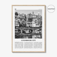 Luxembourg City Print Black and White, Luxembourg City Wall Art, Luxembourg City Poster, Luxembourg City Photo, Luxembourg City Wall Décor
