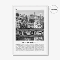 Luxembourg City Print Black and White, Luxembourg City Wall Art, Luxembourg City Poster, Luxembourg City Photo, Luxembourg City Wall Décor