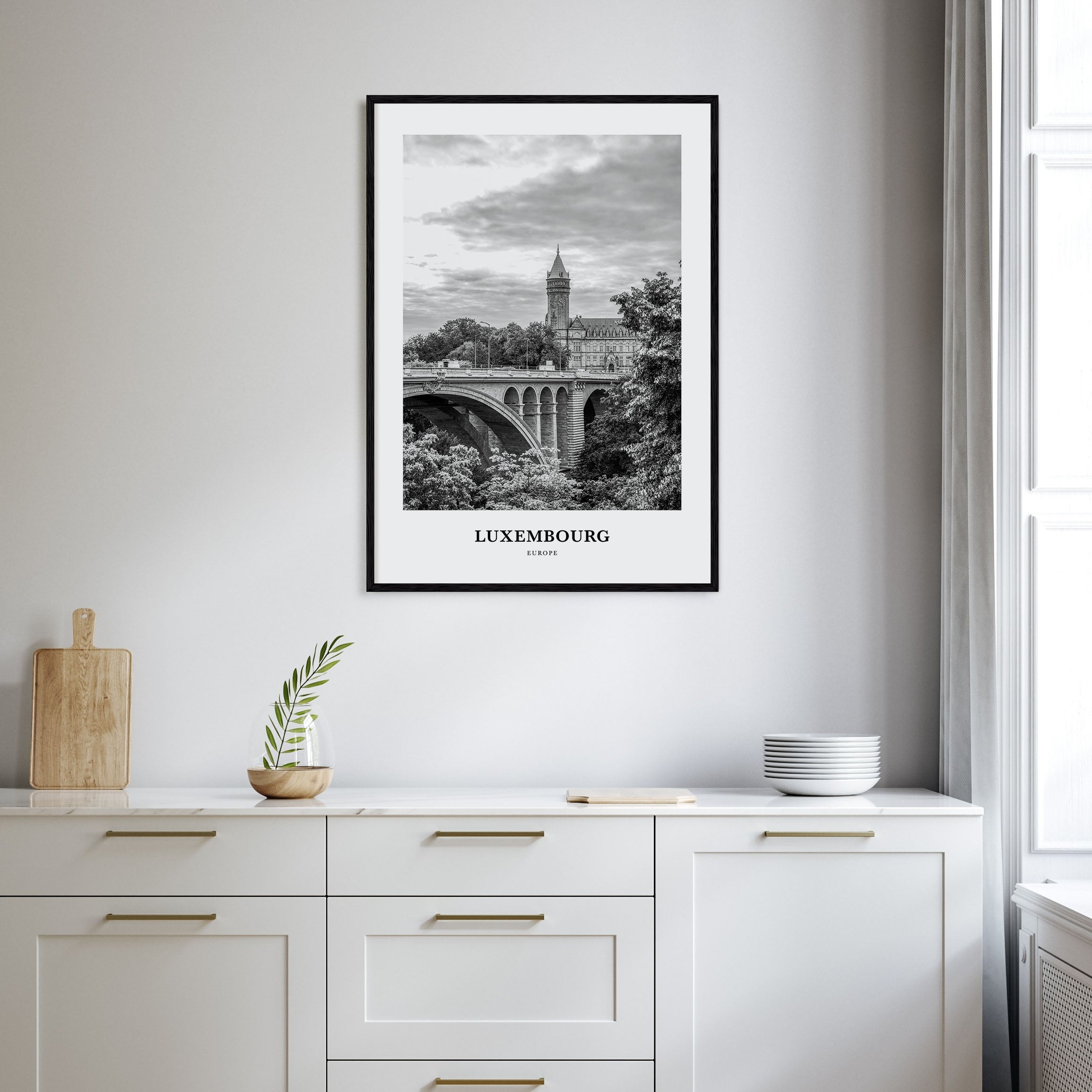 Luxembourg Portrait B&W Poster