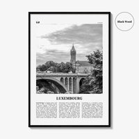 Luxembourg Print Black and White No 1, Luxembourg Wall Art, Luxembourg Poster, Luxembourg Photo, Luxembourg Wall Decor, Lëtzebuerg, Europe