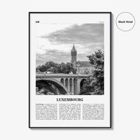 Luxembourg Print Black and White No 1, Luxembourg Wall Art, Luxembourg Poster, Luxembourg Photo, Luxembourg Wall Decor, Lëtzebuerg, Europe