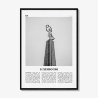 Luxembourg Print Black and White No 2, Luxembourg Wall Art, Luxembourg Poster, Luxembourg Photo, Luxembourg Wall Décor, Luxembourg Map,