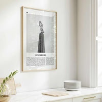 Luxembourg Print Black and White No 2, Luxembourg Wall Art, Luxembourg Poster, Luxembourg Photo, Luxembourg Wall Décor, Luxembourg Map,