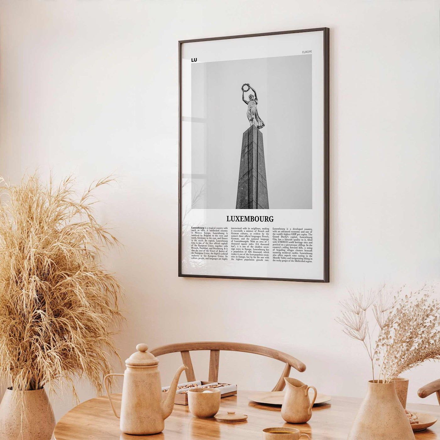 Luxembourg Print Black and White No 2, Luxembourg Wall Art, Luxembourg Poster, Luxembourg Photo, Luxembourg Wall Décor, Luxembourg Map,