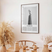 Luxembourg Print Black and White No 2, Luxembourg Wall Art, Luxembourg Poster, Luxembourg Photo, Luxembourg Wall Décor, Luxembourg Map,
