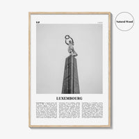 Luxembourg Print Black and White No 2, Luxembourg Wall Art, Luxembourg Poster, Luxembourg Photo, Luxembourg Wall Décor, Luxembourg Map,