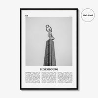 Luxembourg Print Black and White No 2, Luxembourg Wall Art, Luxembourg Poster, Luxembourg Photo, Luxembourg Wall Décor, Luxembourg Map,