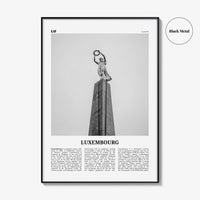 Luxembourg Print Black and White No 2, Luxembourg Wall Art, Luxembourg Poster, Luxembourg Photo, Luxembourg Wall Décor, Luxembourg Map,