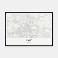 Lviv Map Landscape Poster
