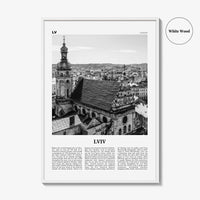 Lviv Print Black and White, Lviv Wall Art, Lviv Poster, Lviv Photo, Lviv Wall Décor, Lviv Map, Ukraine