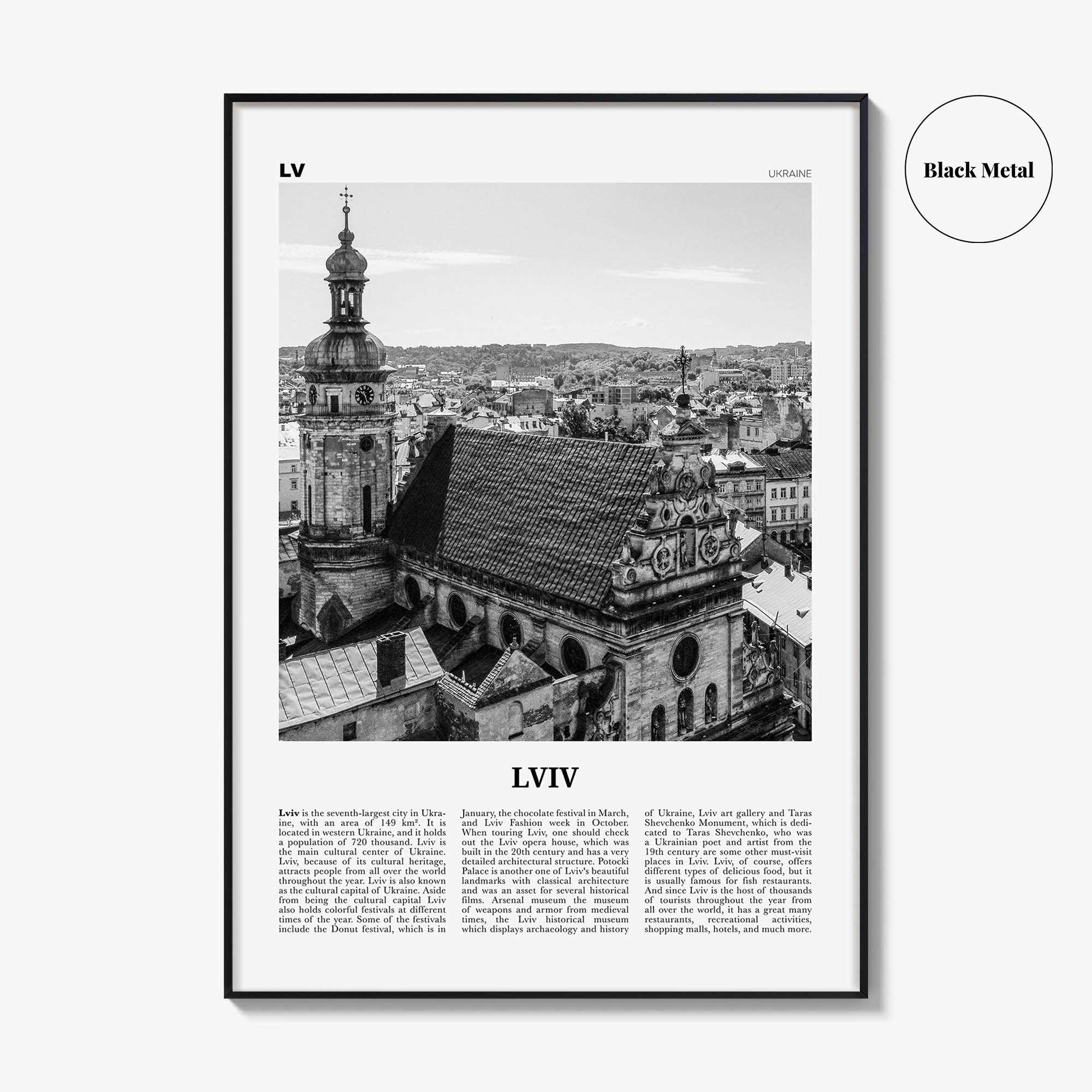 Lviv Print Black and White, Lviv Wall Art, Lviv Poster, Lviv Photo, Lviv Wall Décor, Lviv Map, Ukraine