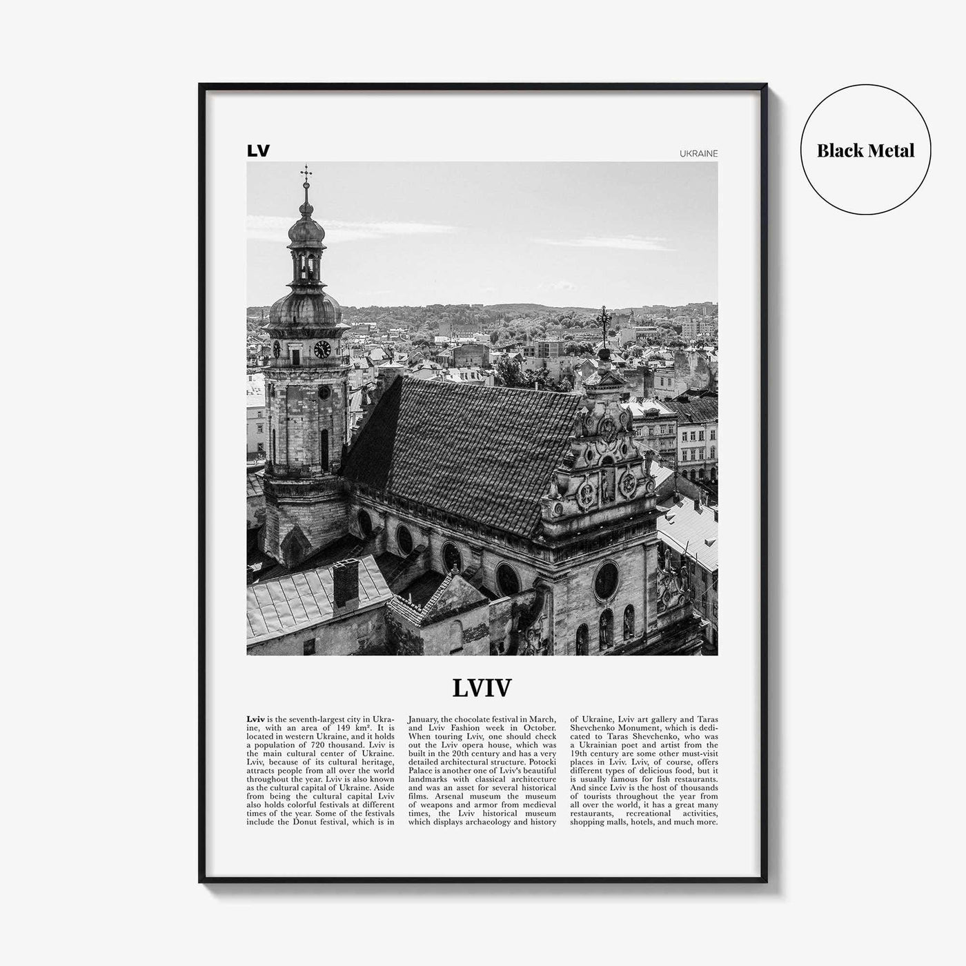 Lviv Print Black and White, Lviv Wall Art, Lviv Poster, Lviv Photo, Lviv Wall Décor, Lviv Map, Ukraine