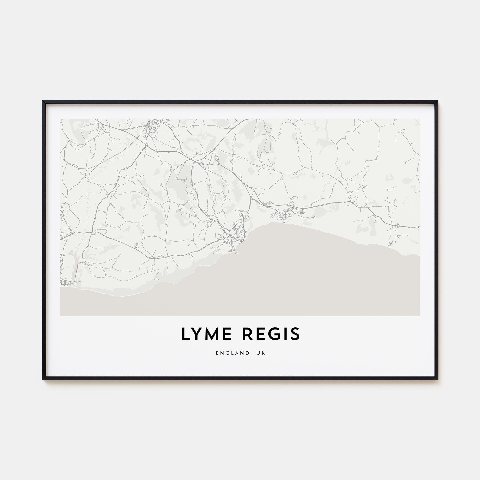 Lyme Regis Map Landscape Poster