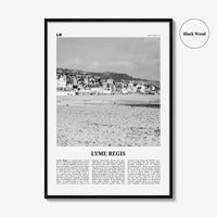 Lyme Regis Print Black and White, Lyme Regis Wall Art, Lyme Regis Poster, Lyme Regis Photo, Lyme Regis Map, Dorset, England, UK