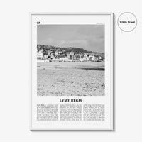 Lyme Regis Print Black and White, Lyme Regis Wall Art, Lyme Regis Poster, Lyme Regis Photo, Lyme Regis Map, Dorset, England, UK