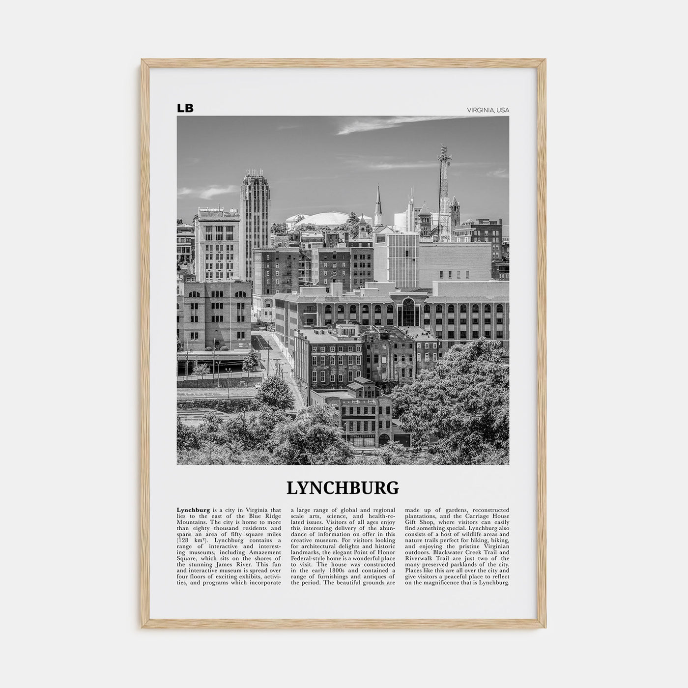 Lynchburg Travel B&W Poster