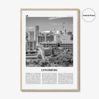 Lynchburg Print Black and White, Lynchburg Wall Art, Lynchburg Poster, Lynchburg Photo, Lynchburg Map, Virginia, USA, United States