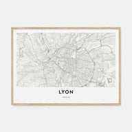 Lyon Map Landscape Poster