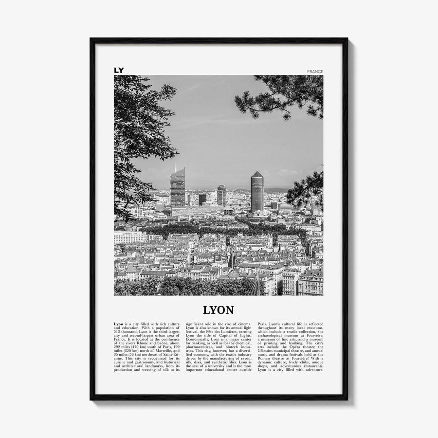 Lyon Print Black and White No 2, Lyon Wall Art, Lyon Poster, Lyon Photo, Lyon Wall Decor, Lyon, Liyon, Lione, Rhône-Alpes, Europe