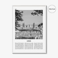 Lyon Print Black and White No 2, Lyon Wall Art, Lyon Poster, Lyon Photo, Lyon Wall Decor, Lyon, Liyon, Lione, Rhône-Alpes, Europe