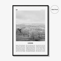 Lyons Print Black and White, Lyons Wall Art, Lyons Poster, Lyons Photo, Lyons Wall Décor, Lyons Map, Colorado, USA