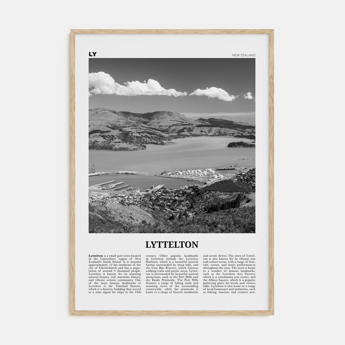 Lyttelton Travel B&W Poster