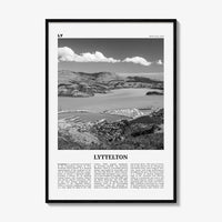 Lyttelton Print Black and White, Lyttelton Wall Art, Lyttelton Poster, Lyttelton Photo, Lyttelton Wall Décor, Lyttelton Map, New Zealand