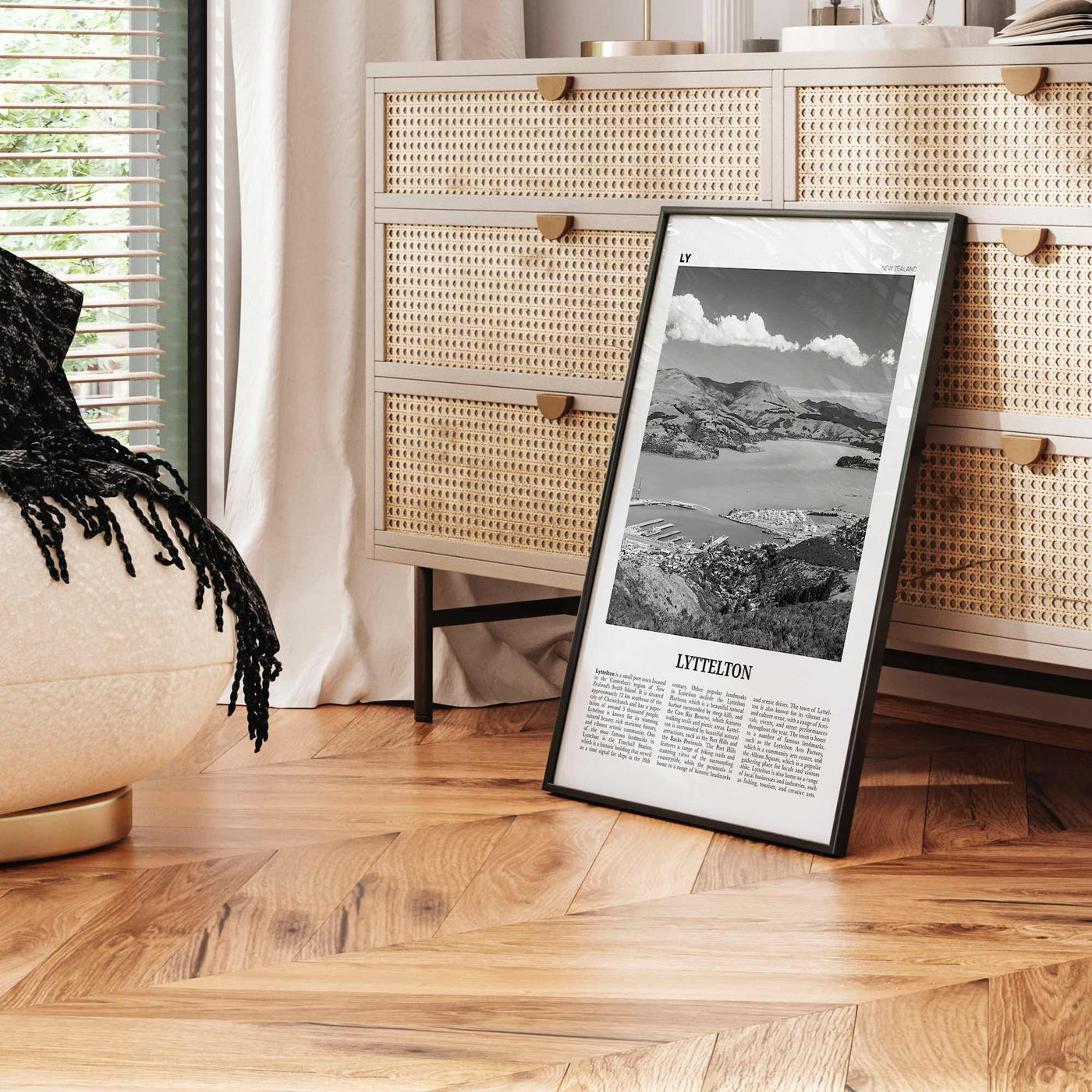 Lyttelton Print Black and White, Lyttelton Wall Art, Lyttelton Poster, Lyttelton Photo, Lyttelton Wall Décor, Lyttelton Map, New Zealand
